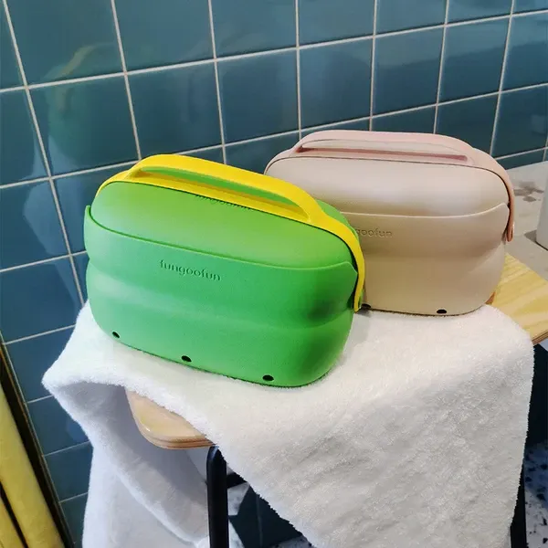 Сумка 2в1 силіконова косметичка водонепроникна для аксесуарів у ванну кімнату і душ, дорожня, зелена Кам'янець-Подільський - фото 4