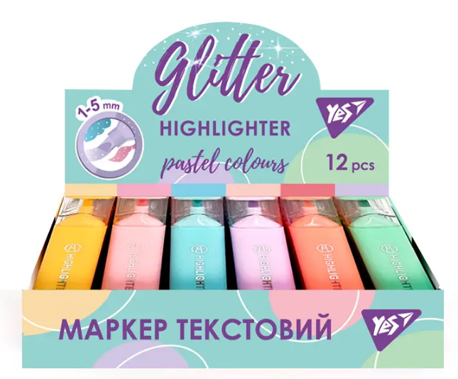 Маркер текстовий "Yes" Galaxy Glitter, 390791, шт Київ - фото 1