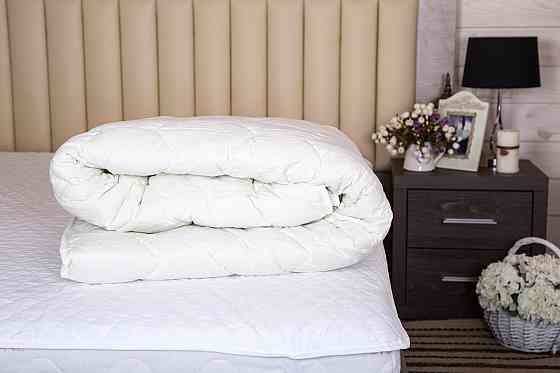 Ecotton Ковдра Ecotton полуторна 140х205 см шерстяна стьогана сатин біла 20-0709 White Коломия