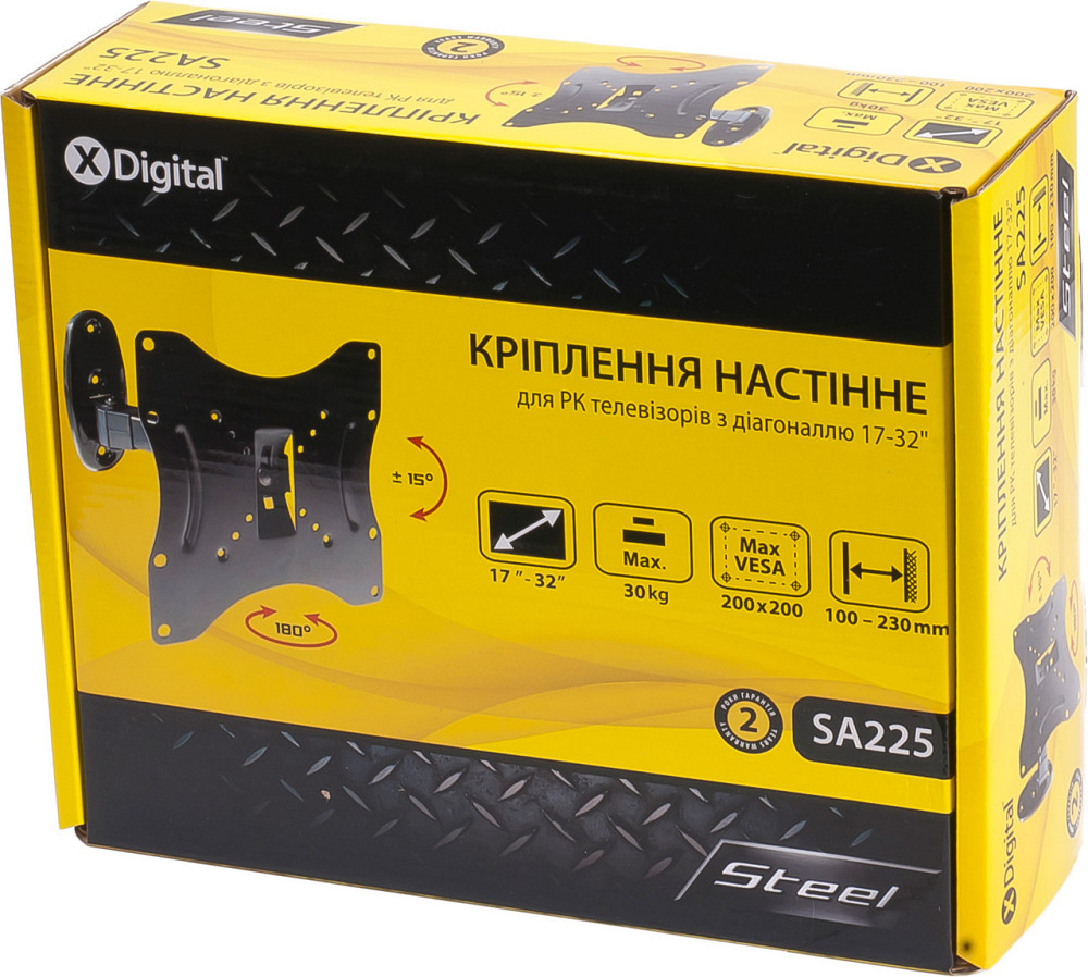 Кронштейн настінний X-Digital STEEL SA225 Black (5988306) Київ - фото 2