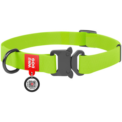 Ошейник для животных WAUDOG Waterproof с QR паспортом XL Ш 25 мм Д 35-58 см (салатовый) (27845) Винница - изображение 1
