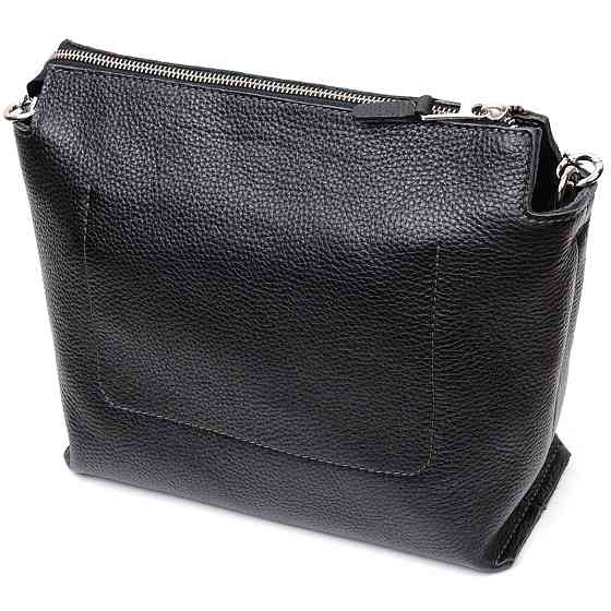 Якісна жіноча сумка з натуральної шкіри GRANDE PELLE 11655 Чорна Київ