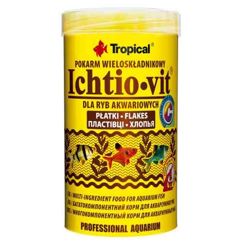 Корм Tropical Ichtio-Vit для всех аквариумных рыб хлопья 100 г/500 мл Киев