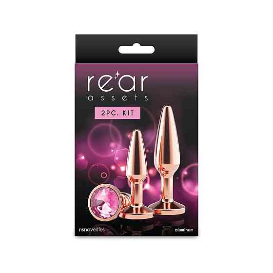 Набір анальних пробок NS Novelties Rear Assets - Tapered Trainer Kit - Rose Gold - Pink Sex Aura Київ