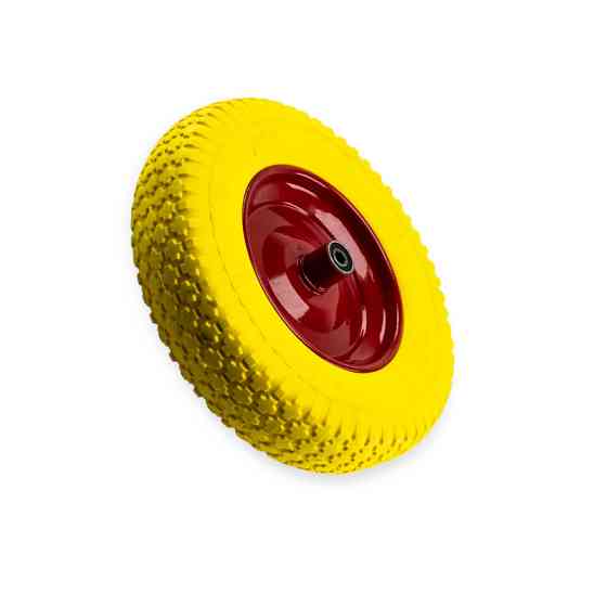 Колесо сборе тачка силикон желтое 4,00-8 диск под ось 12 мм без оси в Мукачево