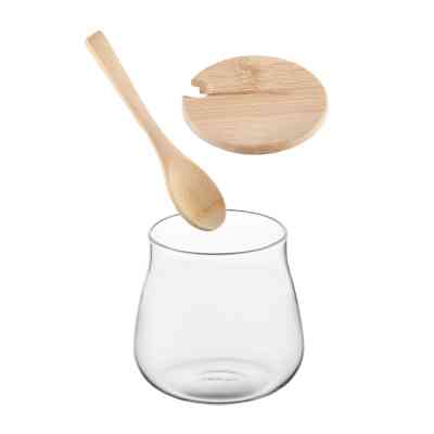 Емкость для сыпучих продуктов Ardesto Midori Sugar 500мл, скло, бамбук, прозорий (AR1350BHB) Вінниця