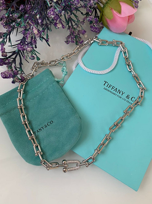 Tiffany Тіффані підвіска ланцюг на шию з великими ланками. Сріблення. Люкс якість. Гравіювання. Одеса - фото 1