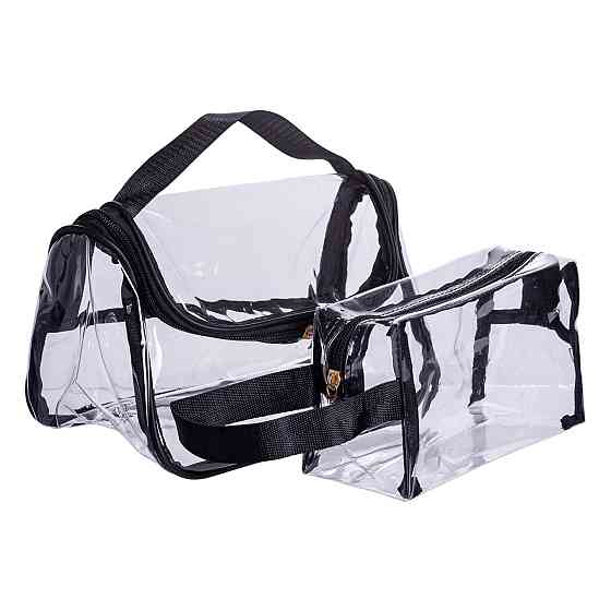 Yiwu Набір прозорих жіночих косметичок для дому 2 (шт) Чорний HP-16-6K Коломыя