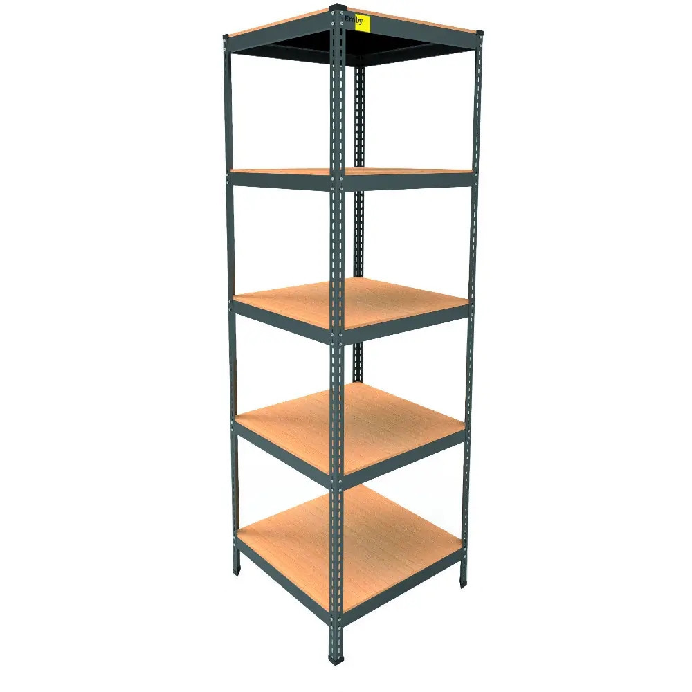 Металевий стелаж Emby Light Series (розмір 2100х600x600мм) 5 полиць ДСП до 100кг Чорний Вінниця - фото 2