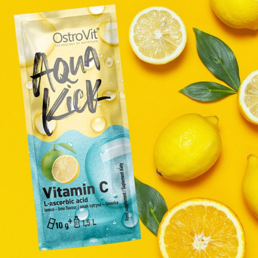 Витамин С Ostrovit Aqua Kick Vitamin C 300 g (Lemon-lime) Луцк - изображение 3
