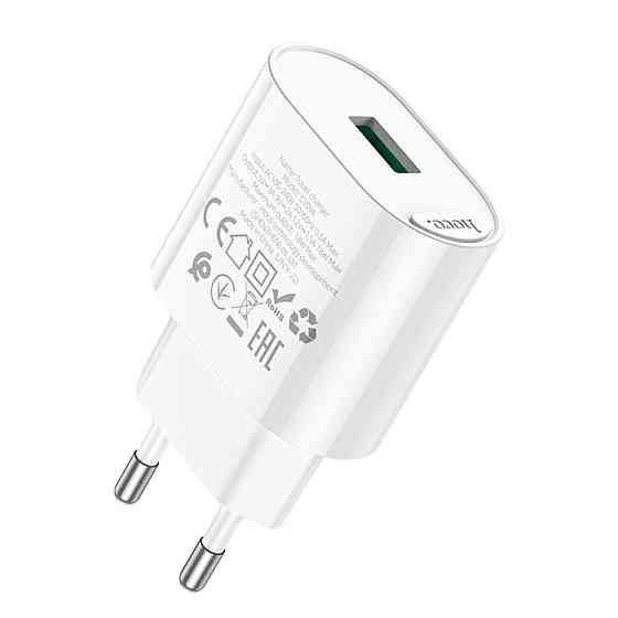 Мережевий зарядний пристрій HOCO C109A Fighter single port QC3.0 charger set 18W White Киев