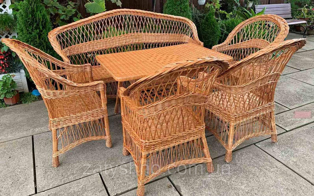 Набор плетеной мебели из лозы с диваном Киев - изображение 6