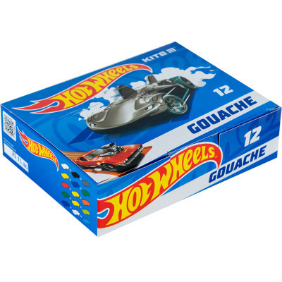 Гуашевые краски Kite Hot Wheels 12 цветов, 20 мл (HW23-063) Винница - изображение 1