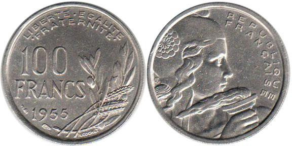 Франция 100 франков (1954-1958 год) медно-никелевый сплав Полтава - изображение 1