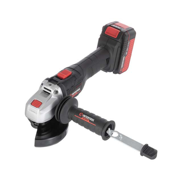 Шліфмашина кутова акумуляторна безщіткова 20 В, 125 мм, 10000 об/хв, Li-ion, 4,0 Ач, ЗП 4 A, кейс INTERTOOL WT-0366 Київ - фото 5