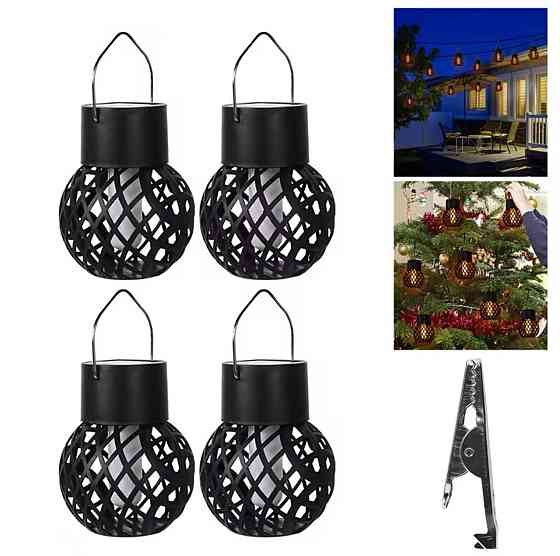 Садовый подвесной светильник с эффектом пламени LED на декоративной солнечной батарее (1 шт) Одесса