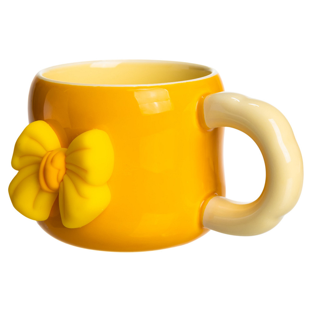 Кубок порцелянова з магнітом Бант 400 (мл) подарункова кружка прикольна чашка для дітей на подарунок Жовтий з бежевим FM-52B Коломыя - изображение 4