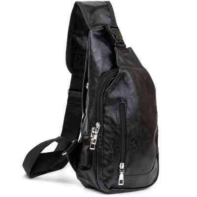 Сумка Vintage Через плече на два відділення шкірзам Чорна (20559) Вінниця