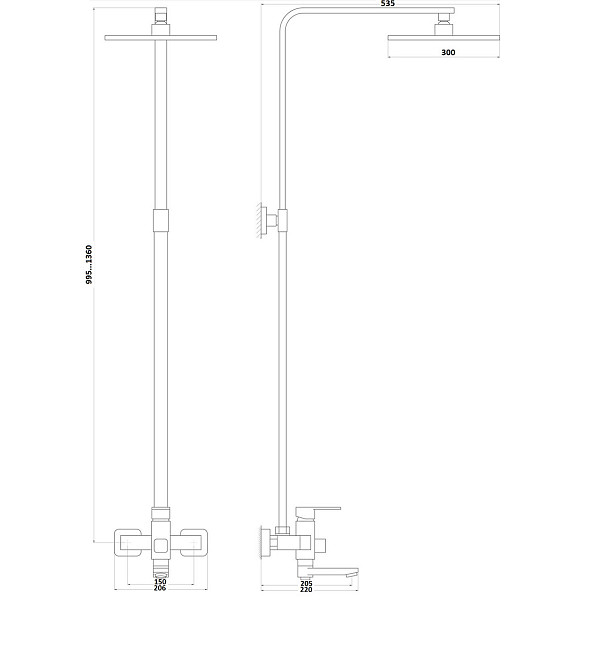 Душевая система Globus Lux MILANO VAN-GLM-0026-11-Graphite (000023331) Киев - изображение 5