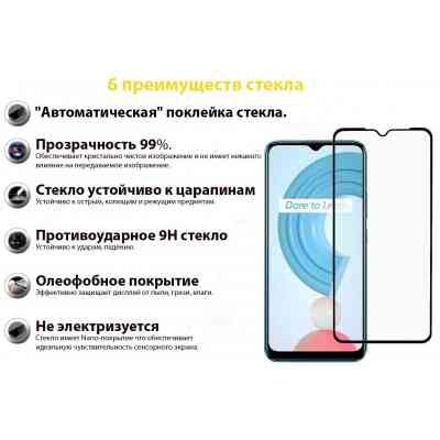 Стекло защитное BeCover Realme C21Y Black (706904) Винница