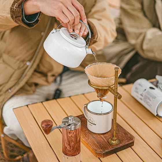 Чайник с керамическим антипригарным покрытием Naturehike CNK2450CF013 0,8 л, алюминий, белый Киев