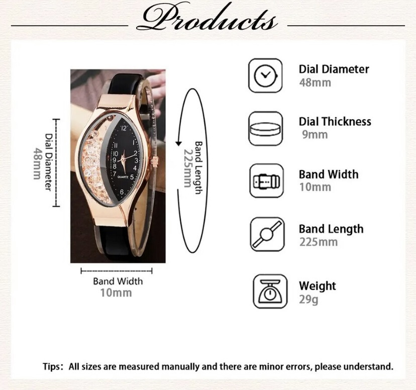 Подарочный набор для женщин: наручные часы, браслет, кольцо, ожерелье и серьги - без подарочной коробки черный Киев - изображение 9