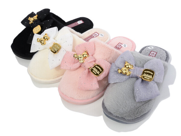 Тапочки домашні жіночі теплі з бантом білі Одеса - фото 5