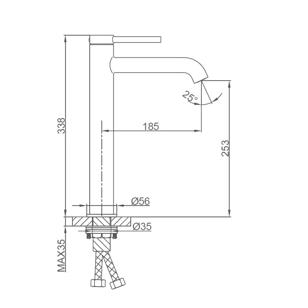 Змішувач для раковини високий Gappo G1006-29 графіт Київ - фото 7