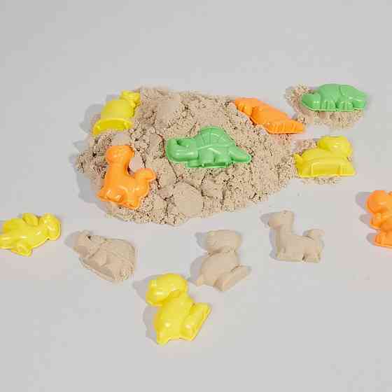 Кінетичний пісок для дітей "Dino Family", маса для ліплення Набір дитячий, ігровий для творчості з формами для ліплення Кам'янець-Подільський