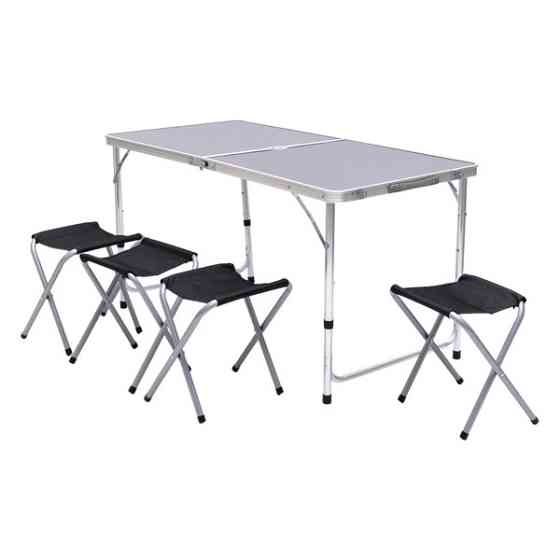 Раскладной стол + 4 стула кемпинговый набор для пикника, рыбалки, отдыха, туризма Черный JY-12060B Киев