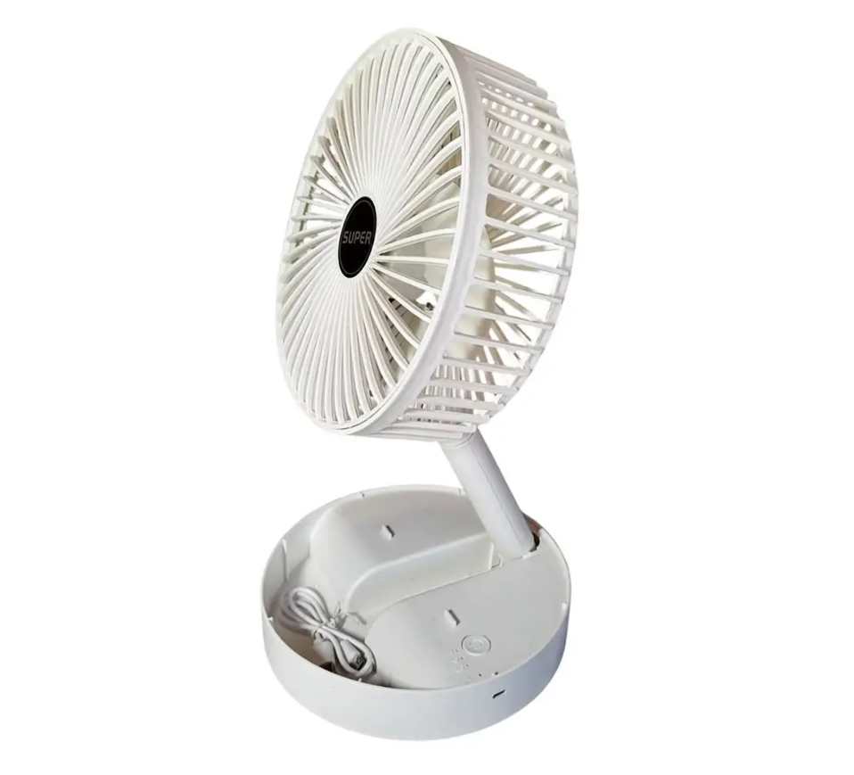 Мінівентилятор складаний 10041 з USB-зарядкою, білий Винница - изображение 1