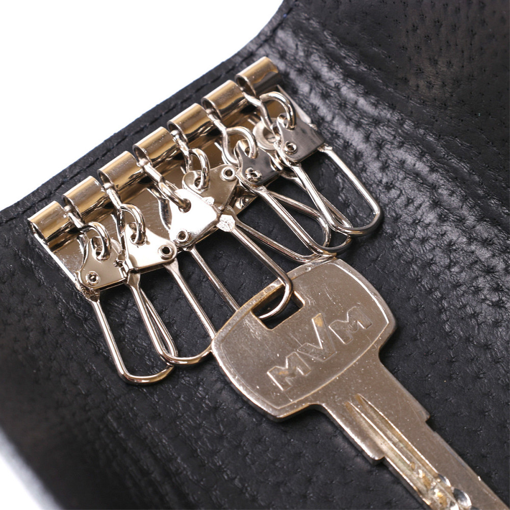 Практичная кожаная ключница Shvigel 16533 Синий Киев - изображение 7