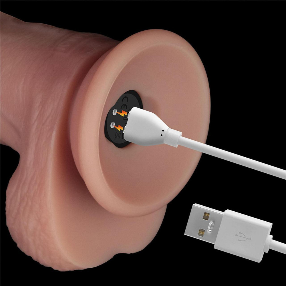 Реалістичний вібратор - Vibrating Sliding Skin Pro II Dual Layer Silicone Dong 10" Flesh Sex Aura Київ - фото 8