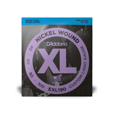 Струни для гітари D'Addario XL Nickel Wound Bass Custom Light (40-100) (EXL190) Вінниця - фото 1