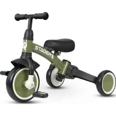 Дитячий велосипед QPlay Stager 3 в 1 з ручкою, біговел, Dark Green (T80STAGERDarkGreen) Вінниця