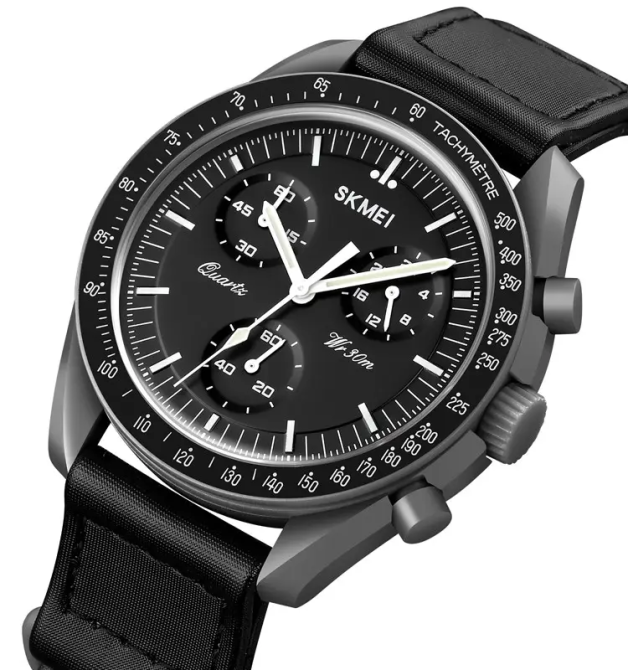 Мужские наручные классические часы Skmei 1982 (Черный с серым) Киев - изображение 2