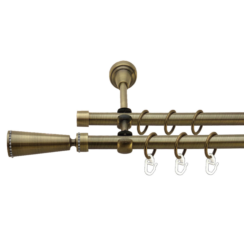 Карниз Orvit Меркурія металевий дворядний відкритий Антик 16\16 мм 160 см (7318590) Львів - фото 1