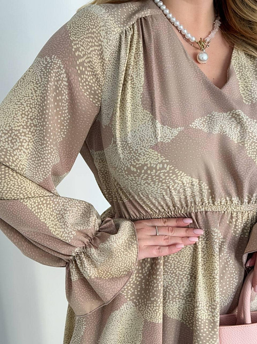 Жіноча елегантна романтична максіплаття софт Бежевий, 54/56 Одеса - фото 5