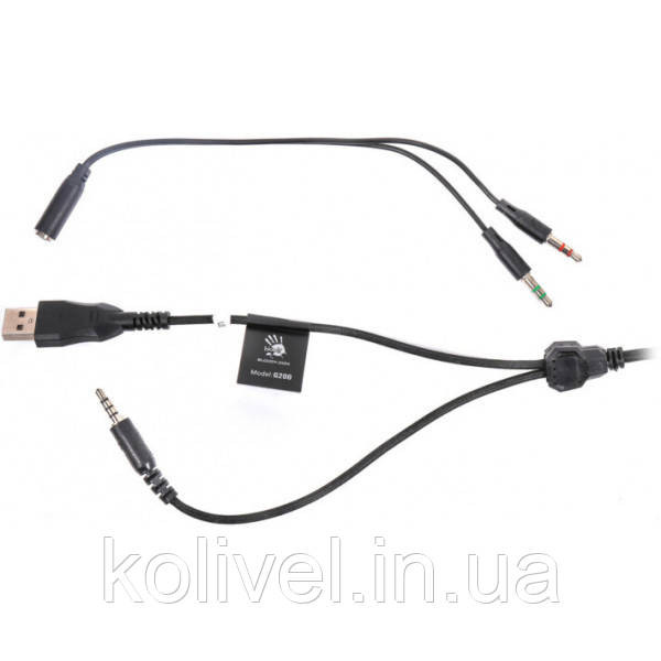 Ігрова гарнітура A4-Tech Bloody G200, USB, чорно-червона (G200 Bloody (Black+Red)) Киев - изображение 5