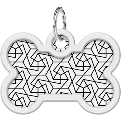 Адресник для тварин WAUDOG Smart ID з QR паспортом "Геометрія", кістка 40х28 мм (0640-0202) Вінниця