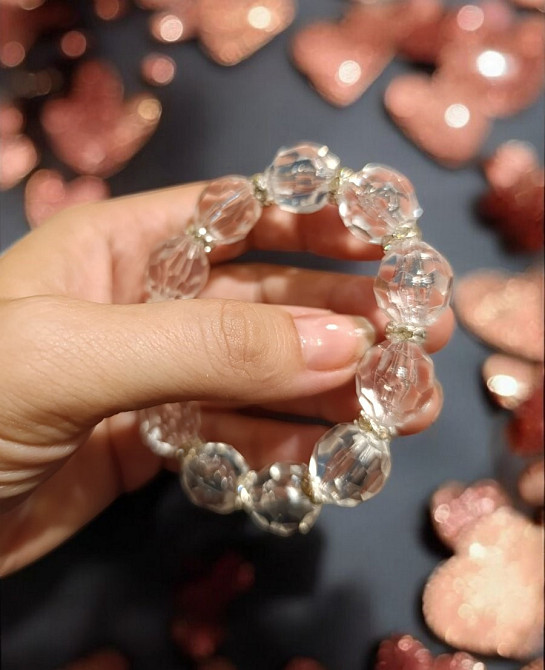 Жіночий браслет біжутерія на руку на гумці міцний модний стильний новий білий червоний намиста під перли Одеса - фото 4