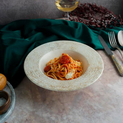 Тарелка By Bone серія "Antico" для пасти з прямим бортом 25 см (AN-GT-25-CK) Винница - изображение 3