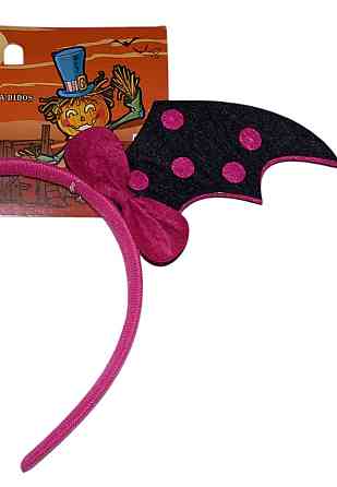 Обруч з крилами кажана на Хелловін 15 на 28 см Німеччина рожевий Київ