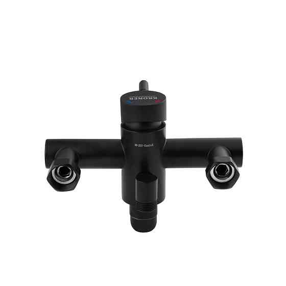 Змішувач для ванни з душовим гарнітуром Kroner KRP Edelstahl Klassisch - SCH070 чорний Київ