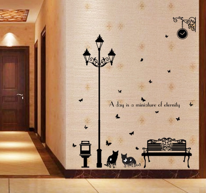 Интерьерная наклейка в комнату Фонарь и коты Киев - изображение 7