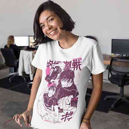 Футболка для мальчика аниме Магическая битва оверсайз (рост от 165 до 180 ) Черний AnimeJ1118m Днепр