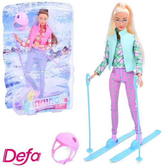 Дитяча лялька "Лижниця" 8520(Turquoise) бірюзовий, шарнірна 29 см Вінниця