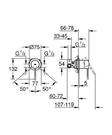 Одноважільний змішувач для душу прихованого монтажу Grohe Essence (29197000) ( 28197 ) Харків