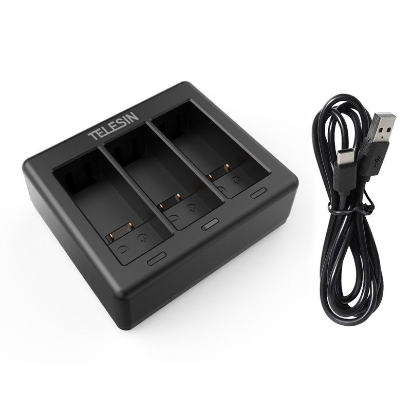 Зарядне TELESIN GP-BCG-902 для 3-х акумуляторів з АКБ GP-BTR-901 для Hero 9/10/11 Дніпро - фото 5