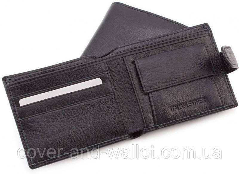 Классический мужской кожаный кошелек коричневого цвета ST 104 Черный Киев - изображение 3